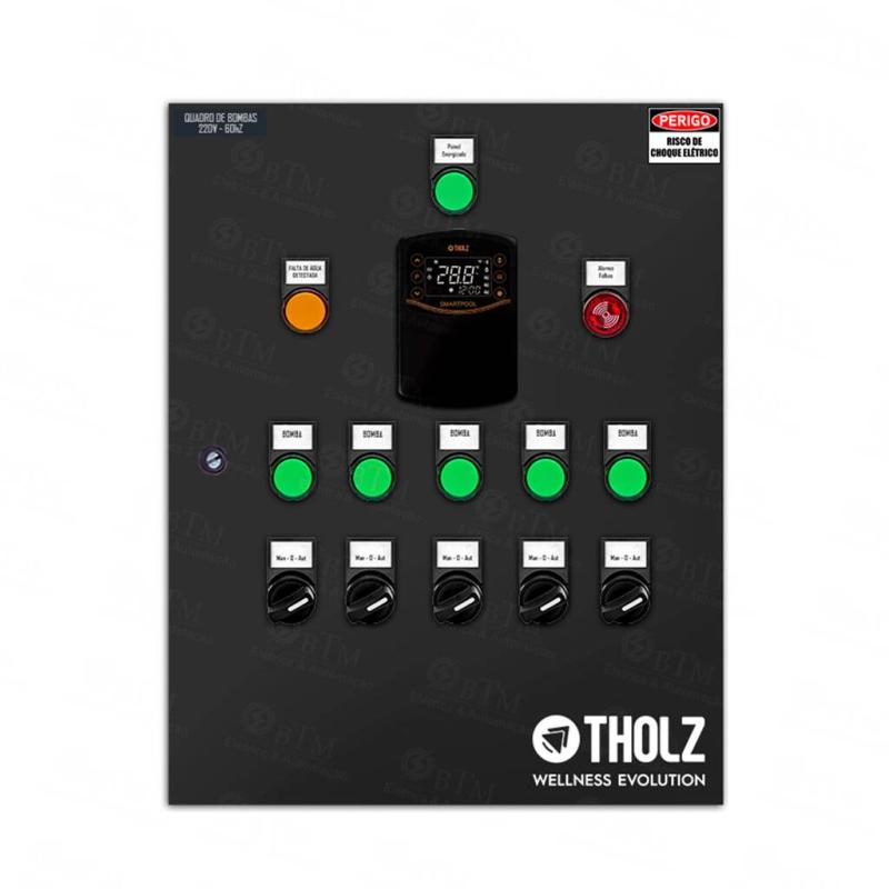 Quadro de comando Piscina C/ Tholz SmartPool | 5 bombas
