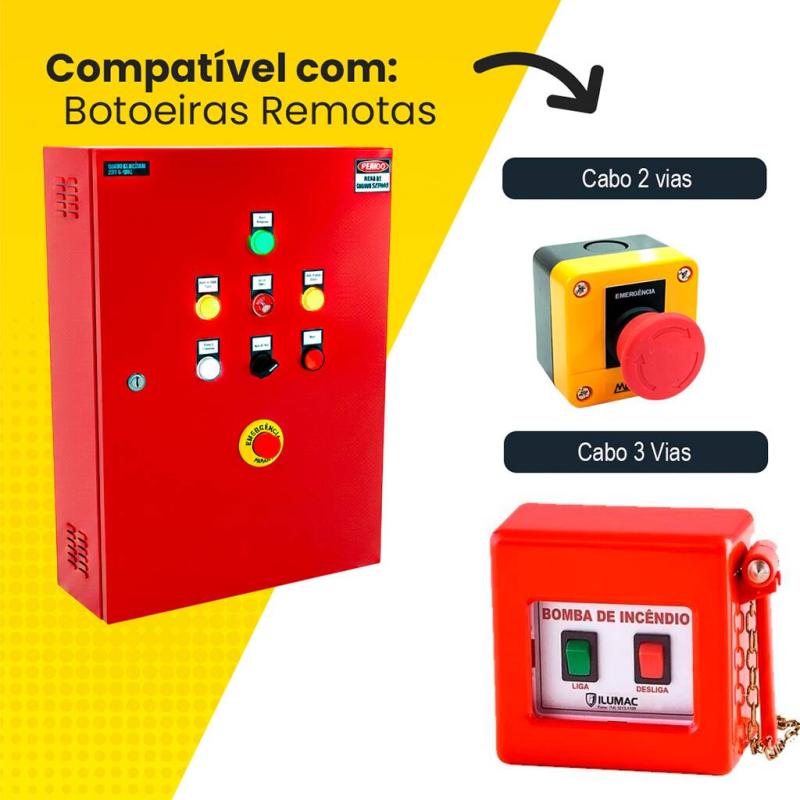 Quadro De Comando De Incêndio 5cv Trifásico C/alarme