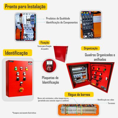 Quadro De Comando De Incêndio 2 Bombas 5cv + 5cv C/ Alarme