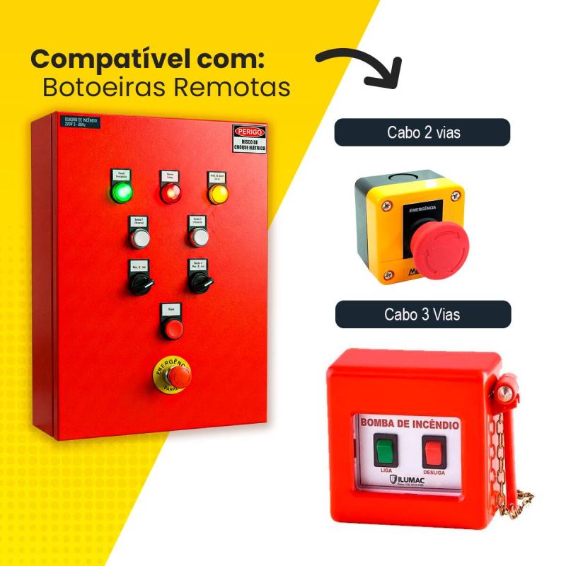 Quadro De Comando De Incêndio 2 Bombas 5cv + 2cv C/ Alarme